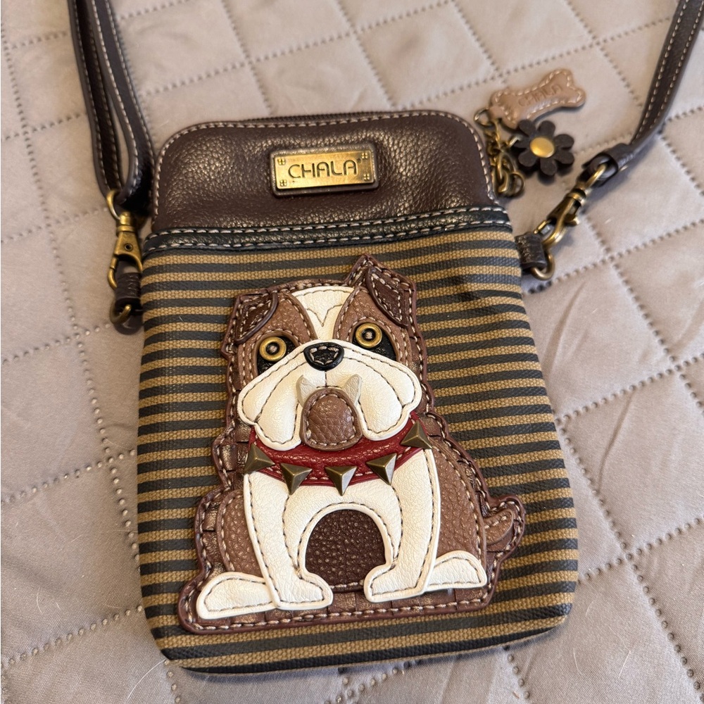Chala Brown and Tan Bulldog Crossbody